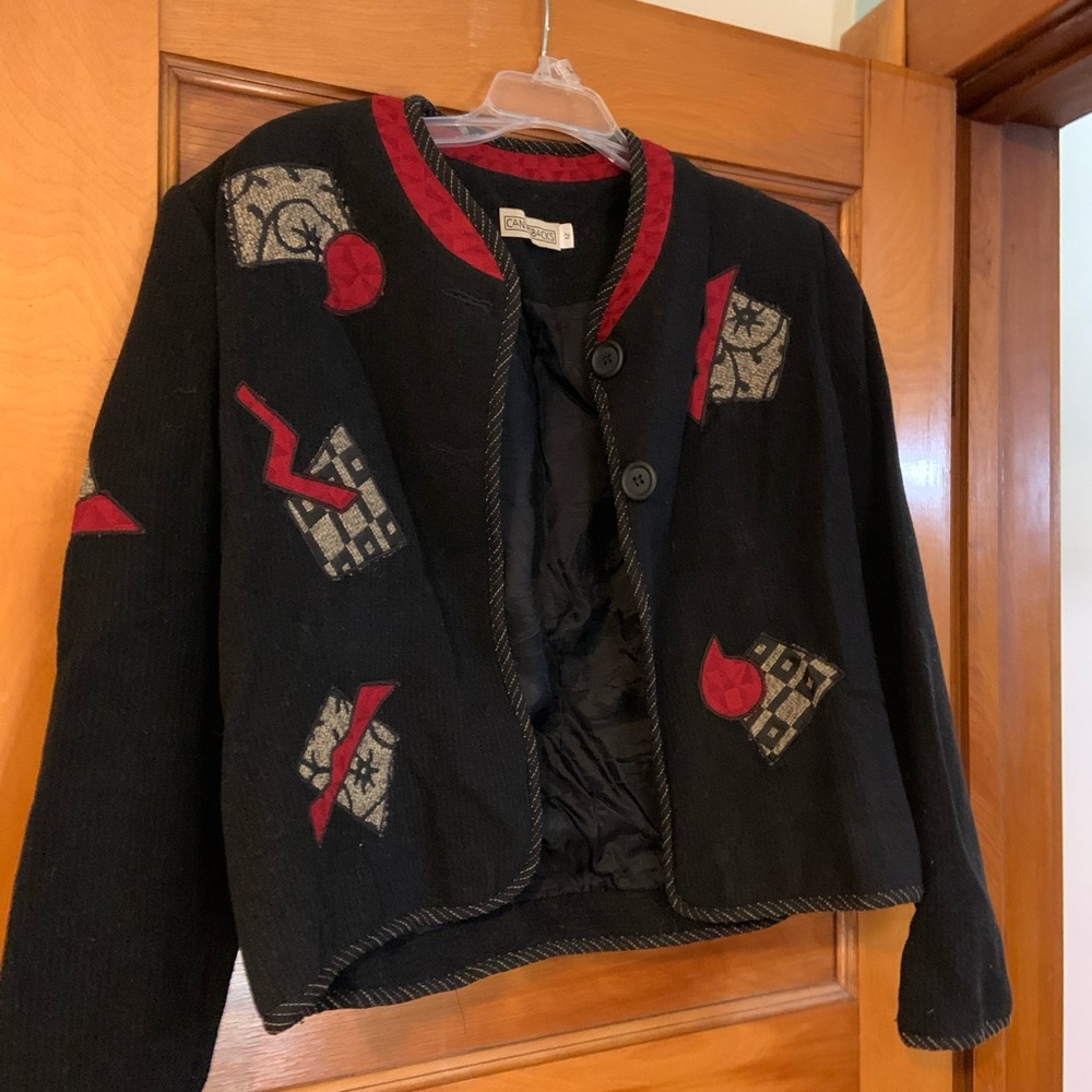 Canvasbacks Black Jacket with Red Accents size small